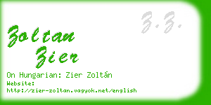 zoltan zier business card
